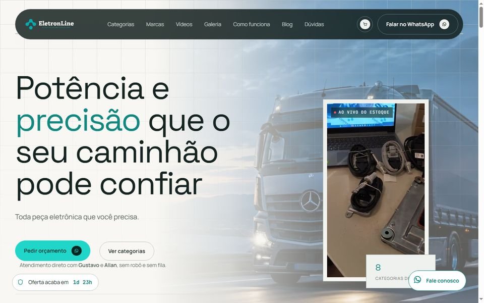 Página inicial do site da EletronLine